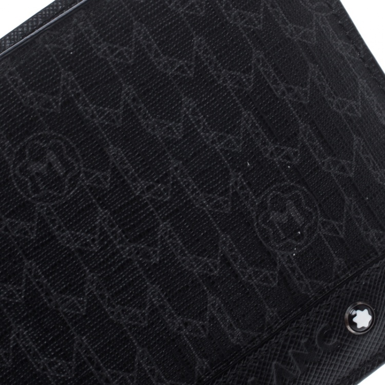 مملوكة مسبقًا Montblanc Black Coated Canvas and Leather Signature Bifold Wallet