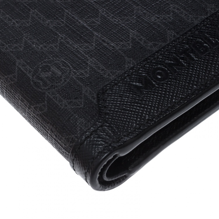 مملوكة مسبقًا Montblanc Black Coated Canvas and Leather Signature Bifold Wallet