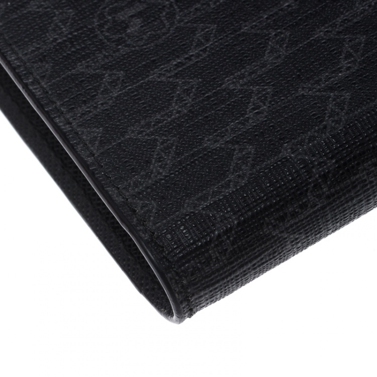 مملوكة مسبقًا Montblanc Black Coated Canvas and Leather Signature Bifold Wallet