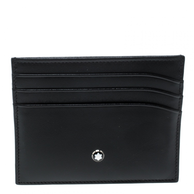 Pre Owned Montblanc Black Leather Meisterstuck Card Holder 6CC