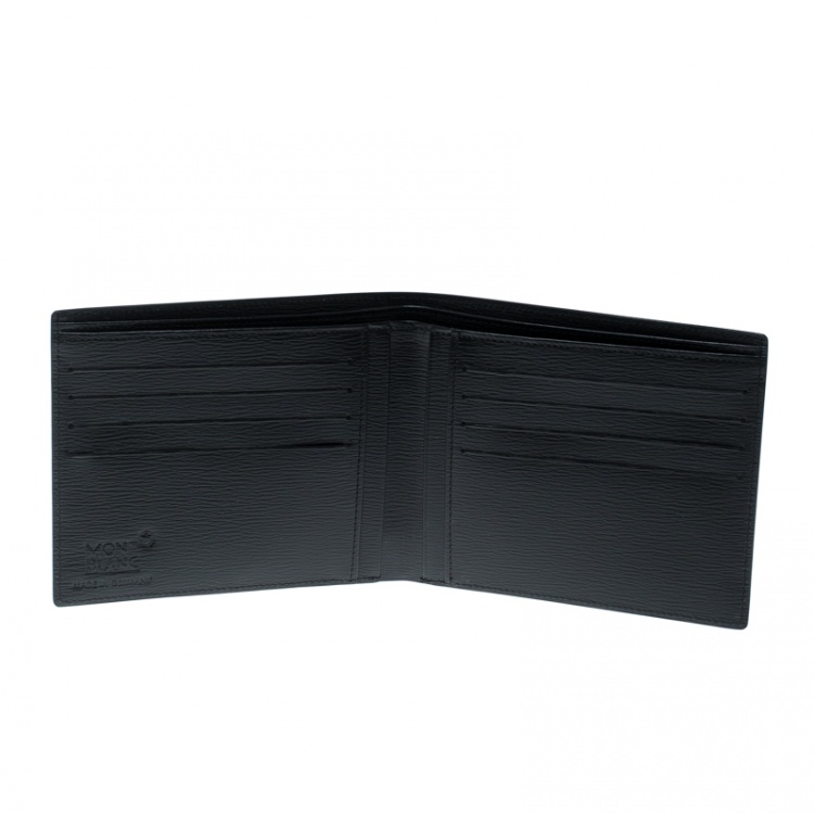 Pre Owned Montblanc Black Leather Westside Bifold Wallet 