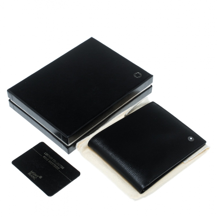 Pre Owned Montblanc Black Leather Westside Bifold Wallet 