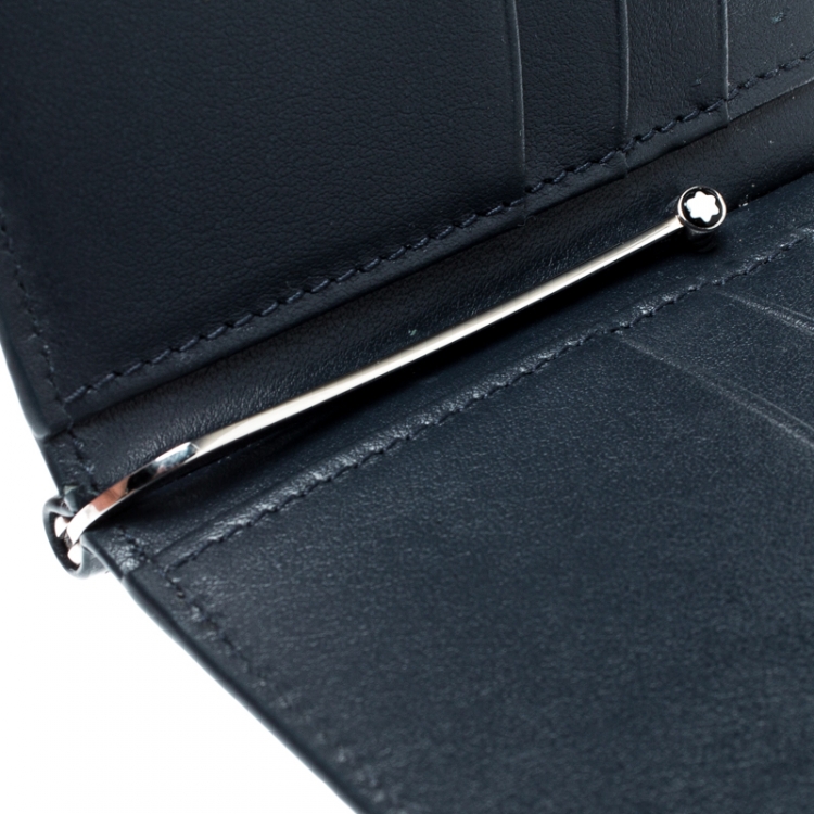 مملوكة مسبقًا Montblanc Aquamarine Croc Embossed Leather Miesterstuck Bifold Wallet
