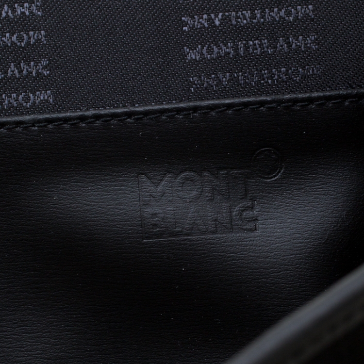 مملوكة مسبقًا Mont Blanc Black Nylon and Leather NightFlight Messenger Bag