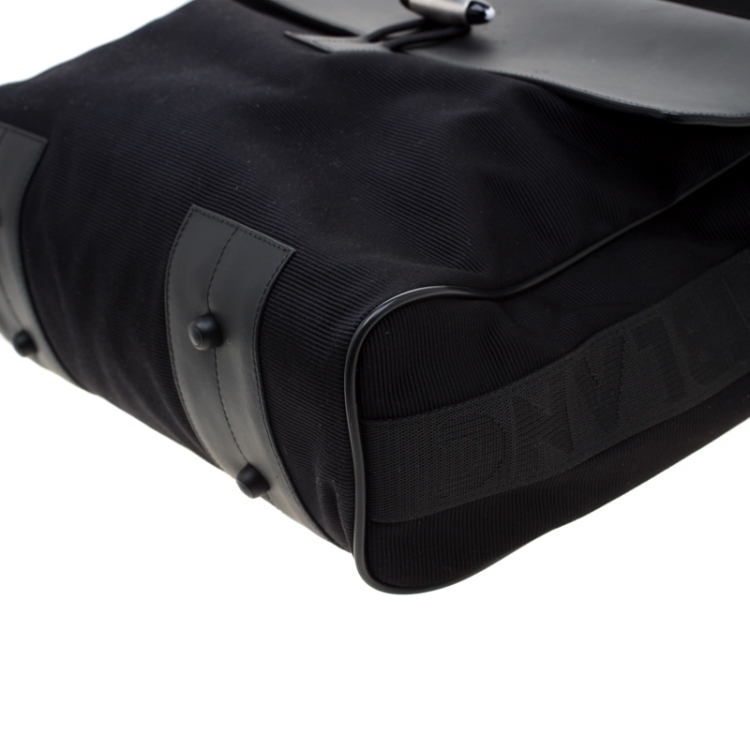 مملوكة مسبقًا Mont Blanc Black Nylon and Leather NightFlight Messenger Bag