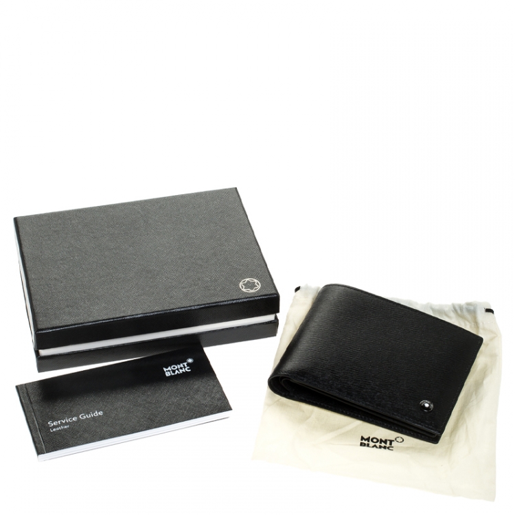Pre Owned Montblanc Black Leather Westside Bifold Wallet