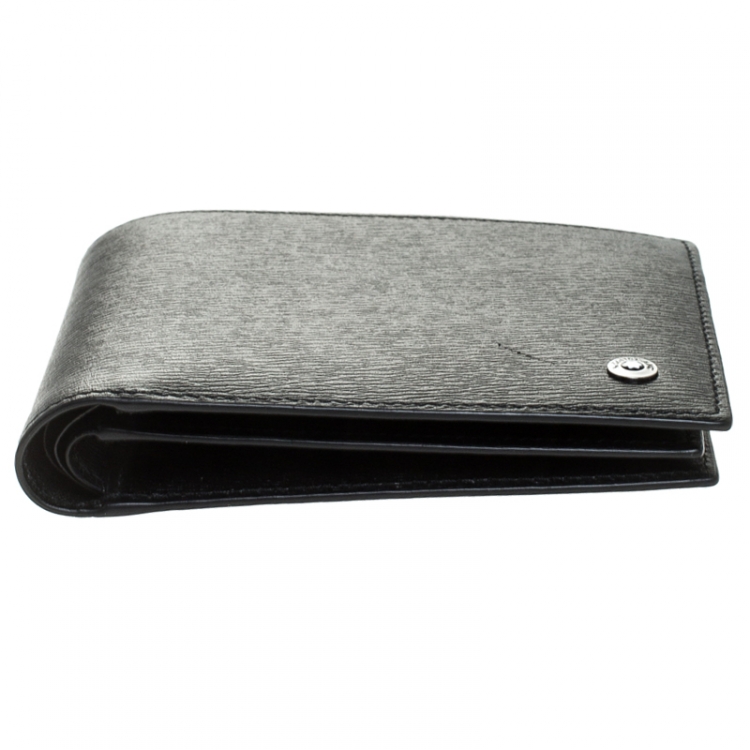 Pre Owned Montblanc Black Leather Westside Bifold Wallet