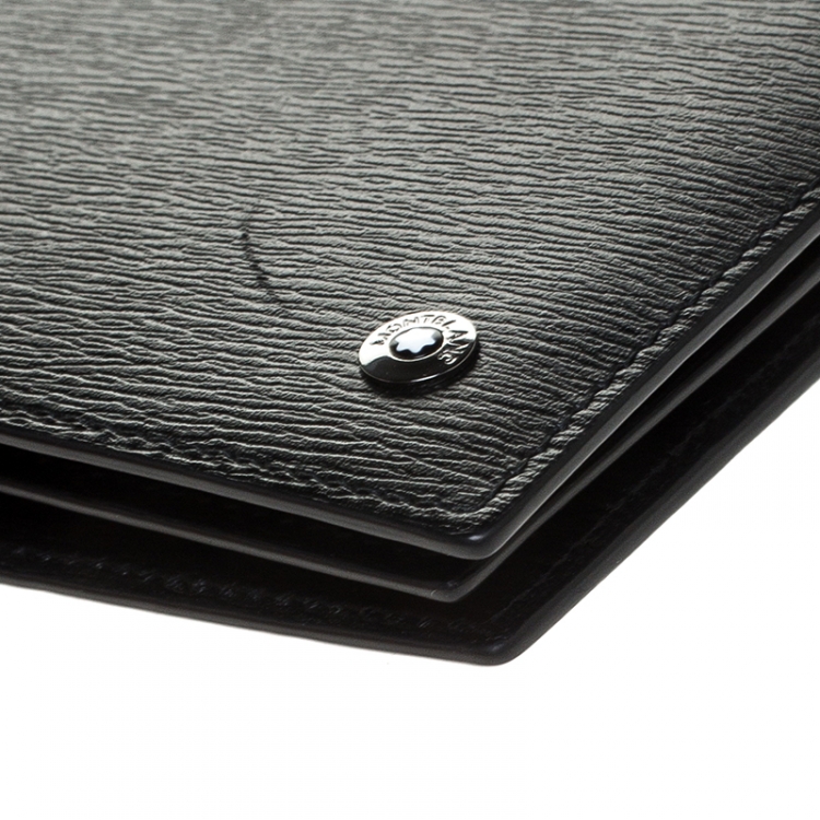 Pre Owned Montblanc Black Leather Westside Bifold Wallet