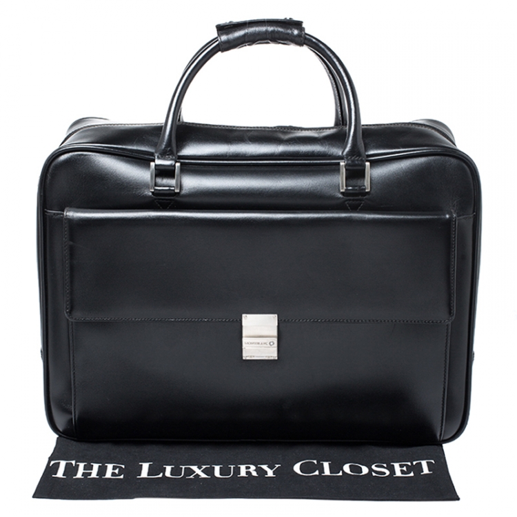 Pre Owned Montblanc Back Leather Meisterstuck Suitcase 