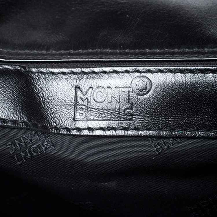 Pre Owned Montblanc Back Leather Meisterstuck Suitcase 