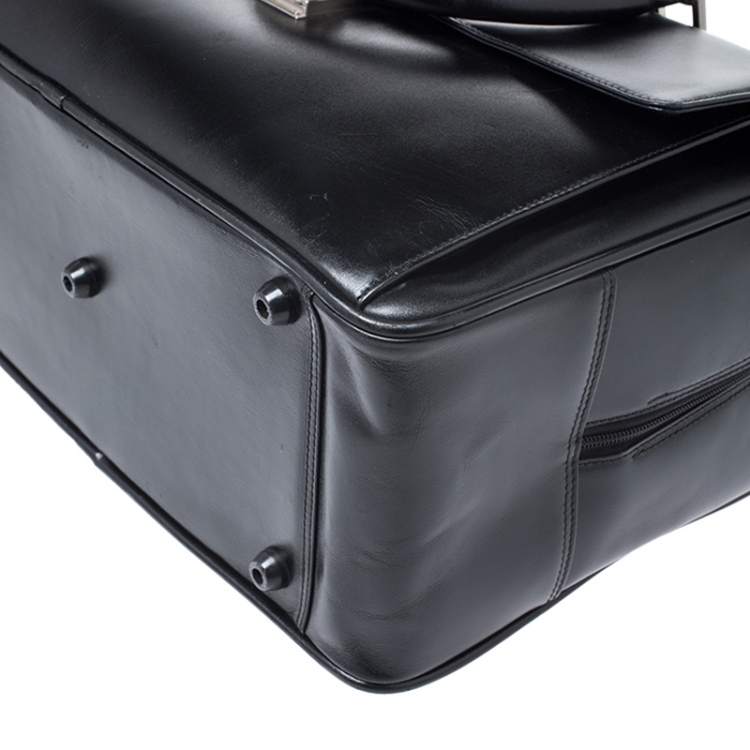 Pre Owned Montblanc Back Leather Meisterstuck Suitcase 