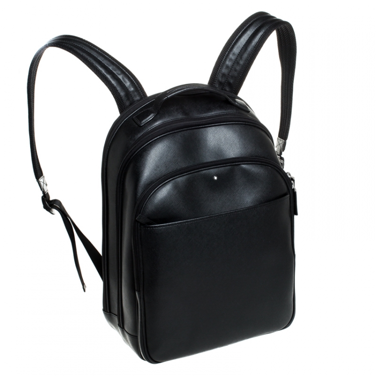 Pre Owned Montblanc Black Leather Extreme Rucksacks 3 Components Backpack              