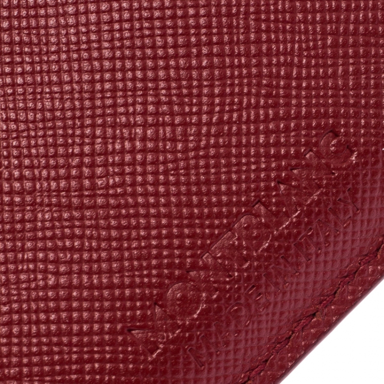 مملوكة مسبقًا Montblanc Red Leather Meisterstuck Card Holder 6CC