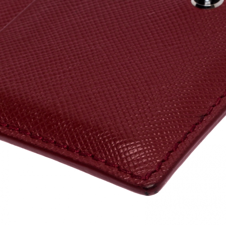 مملوكة مسبقًا Montblanc Red Leather Meisterstuck Card Holder 6CC