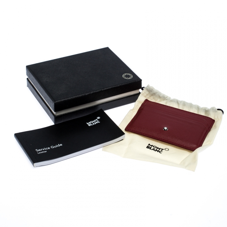 مملوكة مسبقًا Montblanc Red Leather Meisterstuck Card Holder 6CC