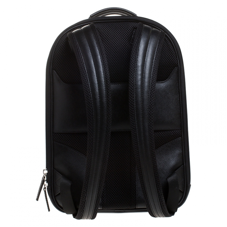 Pre Owned Montblanc Black Leather Small Sartorial Backpack 