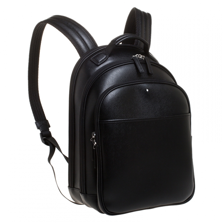 Pre Owned Montblanc Black Leather Small Sartorial Backpack 