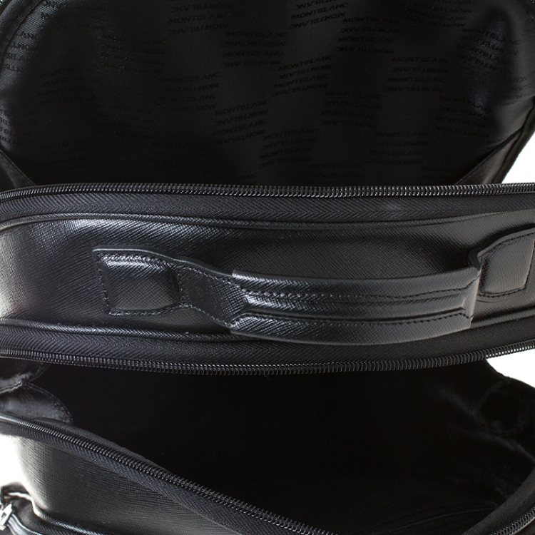Pre Owned Montblanc Black Leather Small Sartorial Backpack 