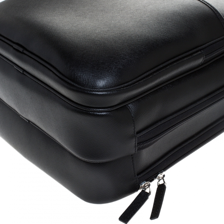 Pre Owned Montblanc Black Leather Small Sartorial Backpack 