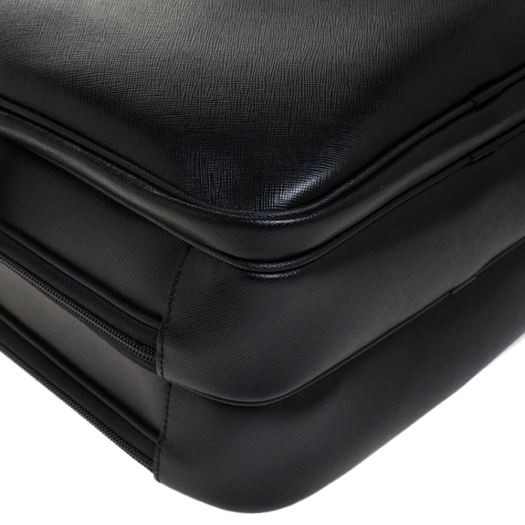 Pre Owned Montblanc Black Leather Small Sartorial Backpack 