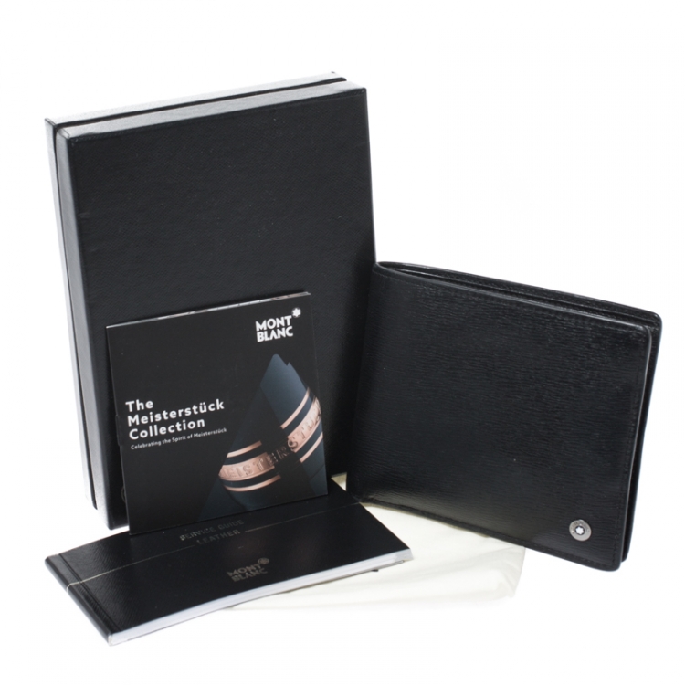 Pre Owned Montblanc Black Leather Westside Bifold Wallet 
