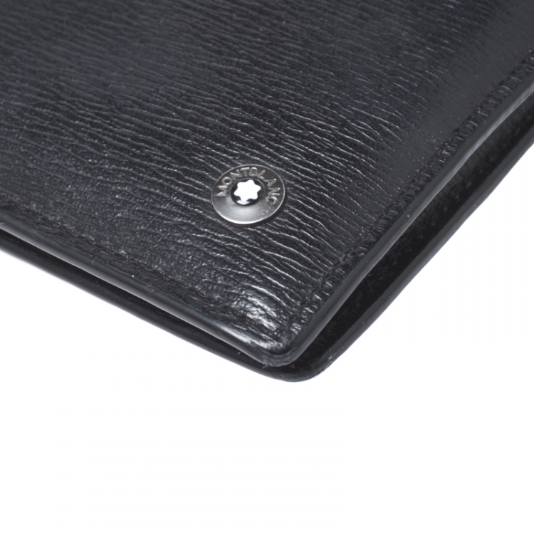 Pre Owned Montblanc Black Leather Westside Bifold Wallet 