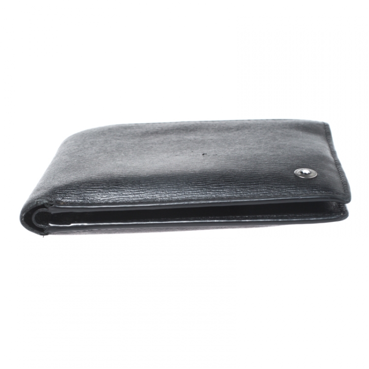 Pre Owned Montblanc Black Leather Westside Bifold Wallet 