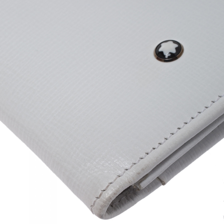 Pre Owned Montblanc White Leather Meisterstuck Card Holder