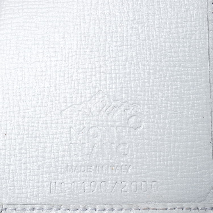 Pre Owned Montblanc White Leather Meisterstuck Card Holder