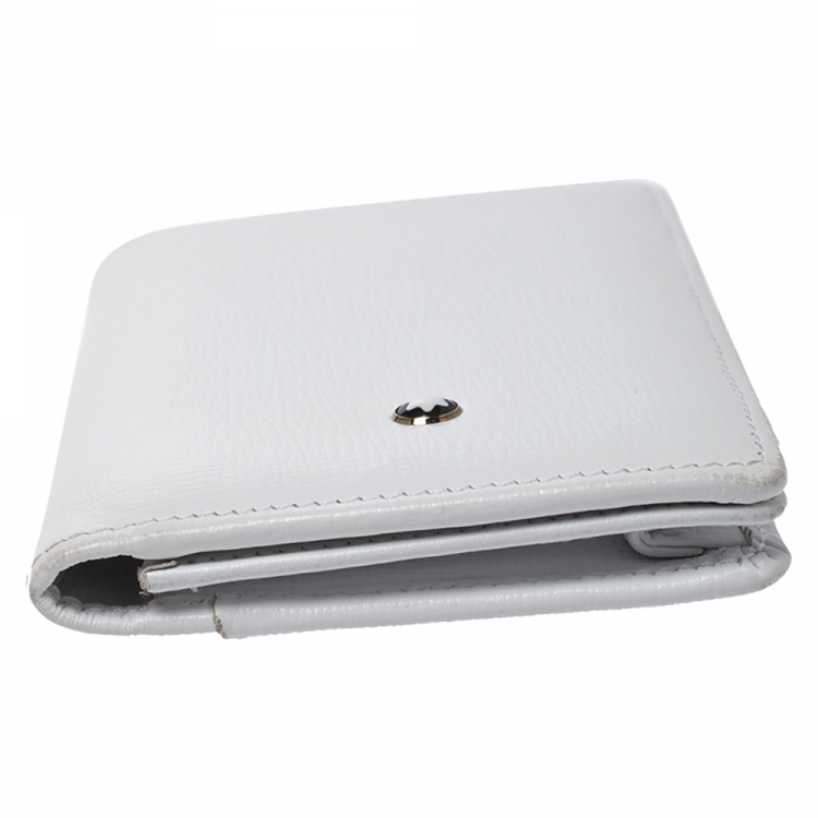 Pre Owned Montblanc White Leather Meisterstuck Card Holder