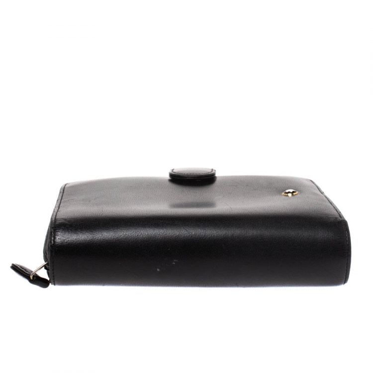 Pre Owned Montblanc Black Leather Meisterstuck Compact Wallet