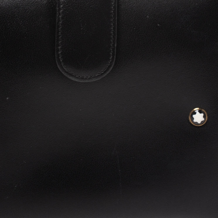 Pre Owned Montblanc Black Leather Meisterstuck Compact Wallet