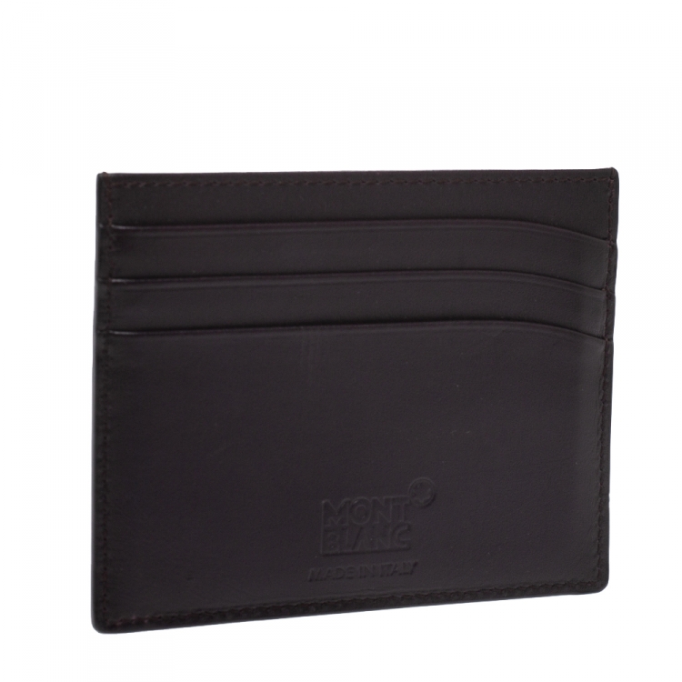 مملوكة مسبقًا Montblanc Dark Purple Leather Meisterstuck Card Holder 6CC