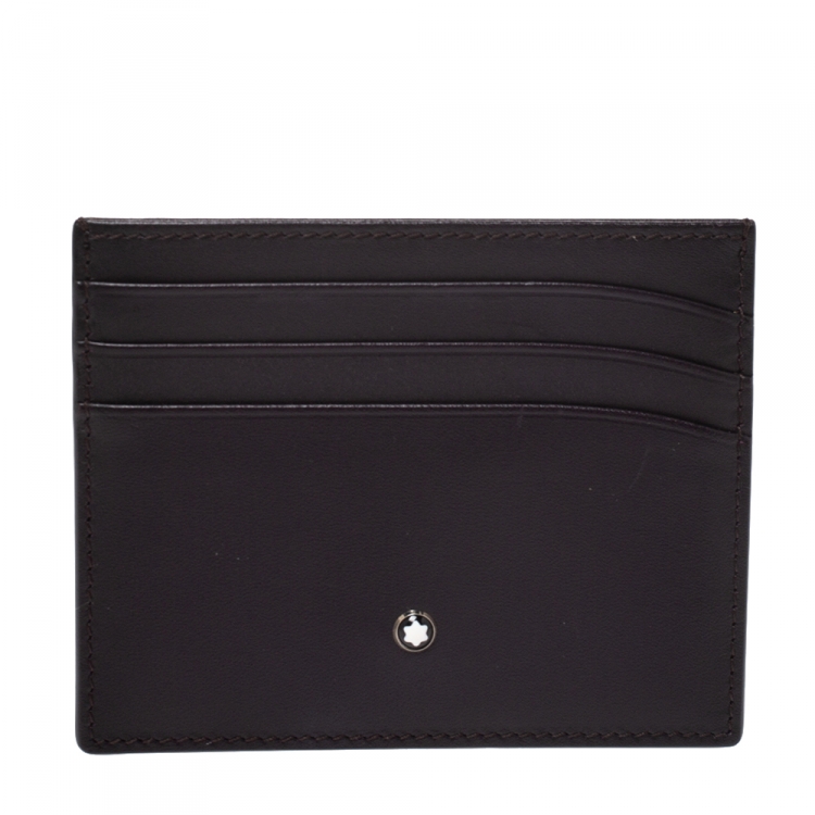 مملوكة مسبقًا Montblanc Dark Purple Leather Meisterstuck Card Holder 6CC