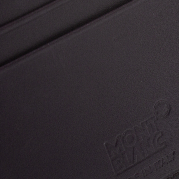 مملوكة مسبقًا Montblanc Dark Purple Leather Meisterstuck Card Holder 6CC