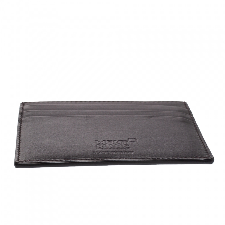 مملوكة مسبقًا Montblanc Dark Purple Leather Meisterstuck Card Holder 6CC