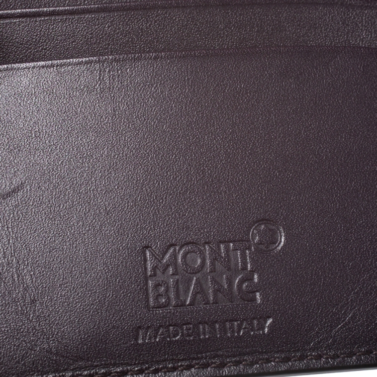 مملوكة مسبقًا Montblanc Dark Purple Leather Meisterstuck Card Holder 6CC