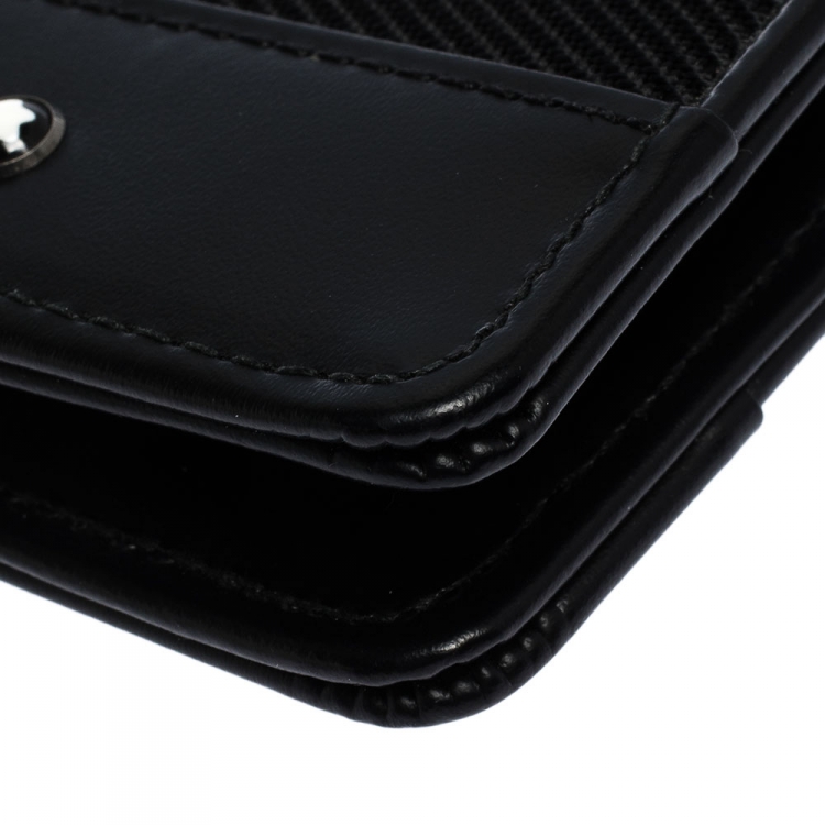 مملوكة مسبقًا Montblanc Black Fabric and Leather Nightflight Cardholder