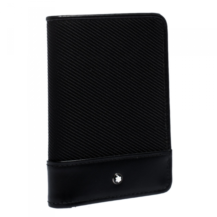 مملوكة مسبقًا Montblanc Black Fabric and Leather Nightflight Cardholder