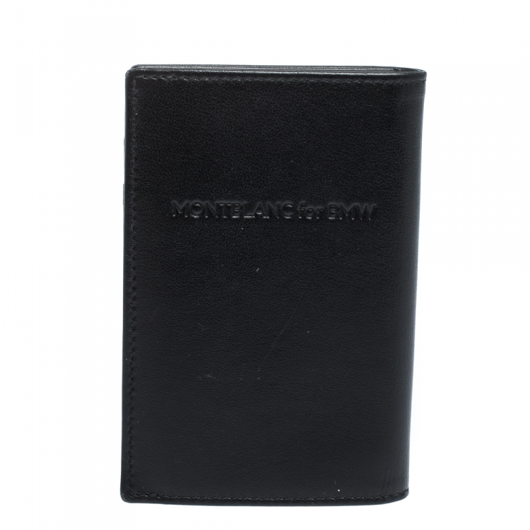 Pre Owned Montblanc Black Leather Meisterstuck Business Card Holder
