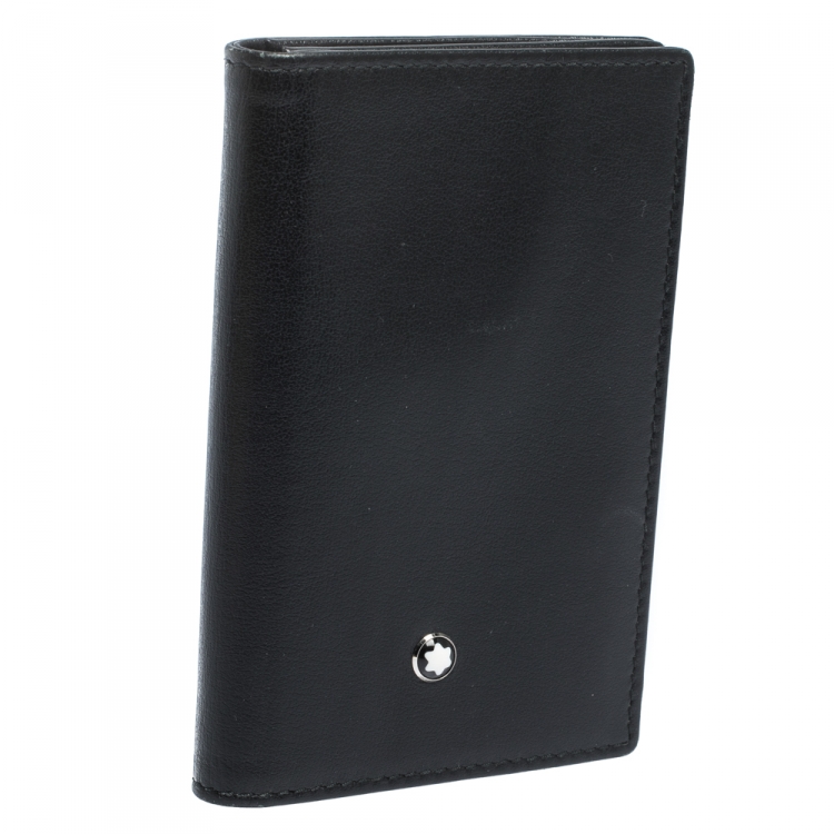 Pre Owned Montblanc Black Leather Meisterstuck Business Card Holder