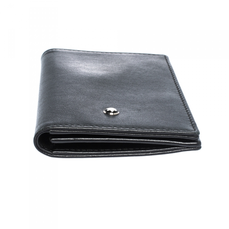Pre Owned Montblanc Black Leather Meisterstuck Business Card Holder