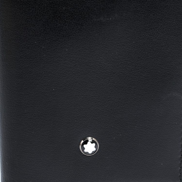Pre Owned Montblanc Black Leather Meisterstuck Business Card Holder