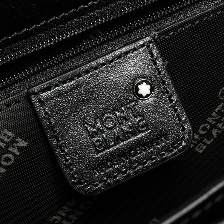 Pre Owned Montblanc Black Leather Meisterstück Double Gusset Briefcase