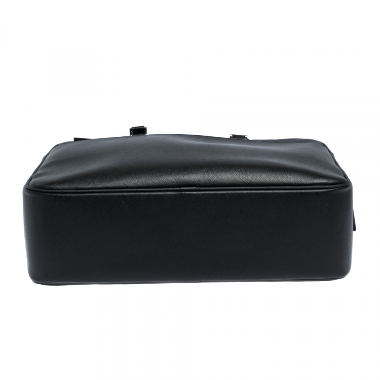 Pre Owned Montblanc Black Leather Sartorial Double Zip Briefcase