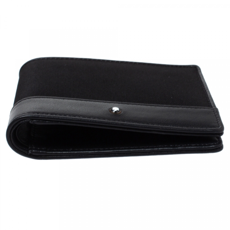 Pre Owned Montblanc Black Nylon and Leather Nightflight 6CC Wallet