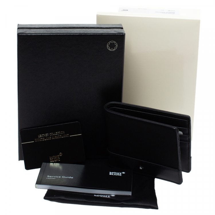 Pre Owned Montblanc Black Nylon and Leather Nightflight 6CC Wallet