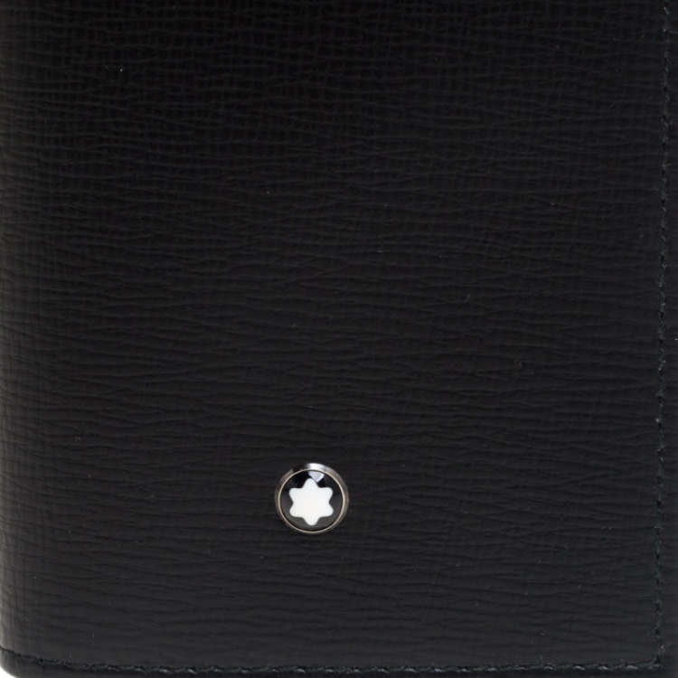 Pre Owned Montblanc Black Leather Meisterstuck Business Card Holder Set