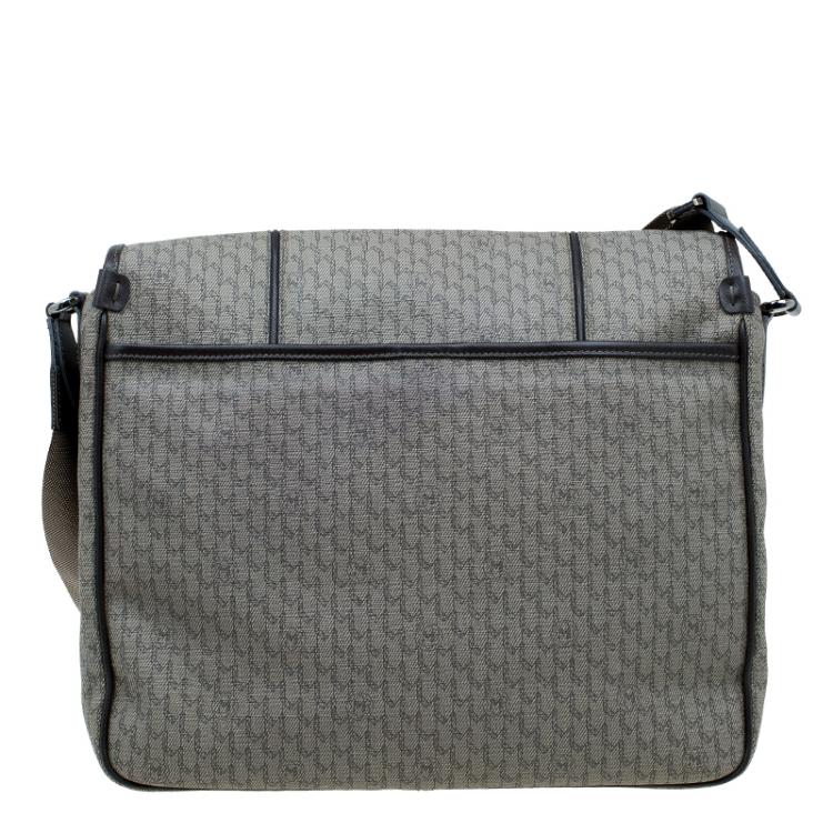 Pre Owned MontBlanc Brown Coated Canvas and Leather Flap Messenger Bag
