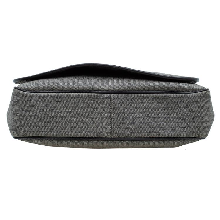 Pre Owned MontBlanc Brown Coated Canvas and Leather Flap Messenger Bag